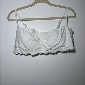 White Eyelet Crop Top